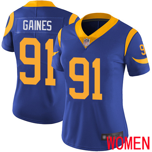 Los Angeles Rams Limited Royal Blue Women Greg Gaines Alternate Jersey NFL Football 91 Vapor Untouchable